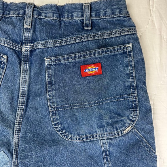 Dickies Mens Flannel Lined Carpenter Jeans Blue Denim Genuine Work Pants 32x30 - Picture 5 of 16